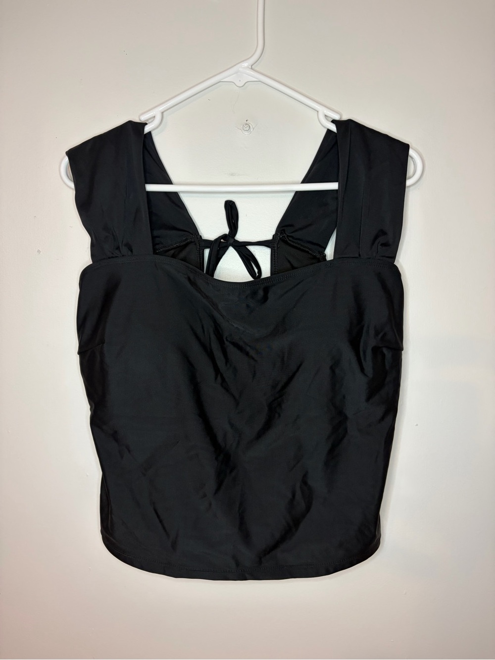 Janela Bay Black Tankini Swim Top XL Tie Back